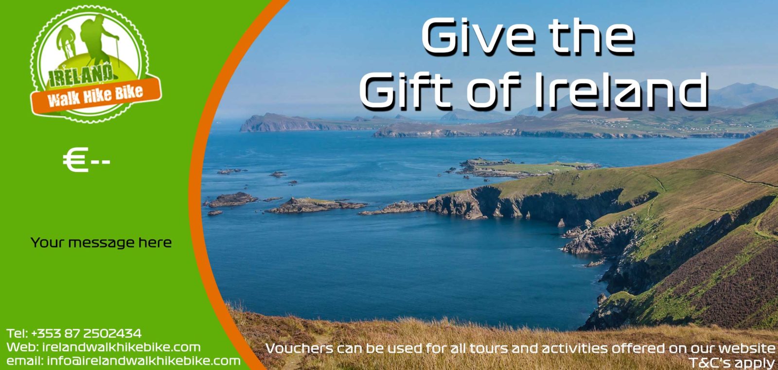 Ireland Walk Hike Bike - Gift Voucher