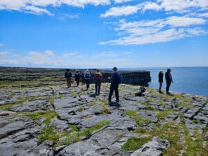 Burren Way Hikers on Limestone